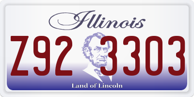 IL license plate Z923303
