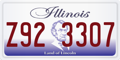 IL license plate Z923307