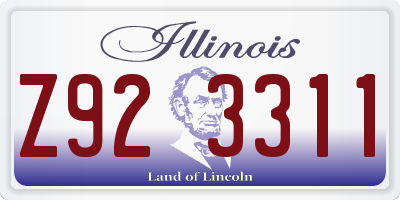 IL license plate Z923311