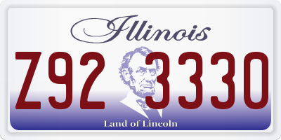 IL license plate Z923330