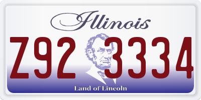 IL license plate Z923334