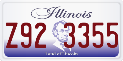 IL license plate Z923355