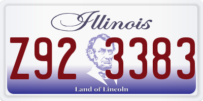 IL license plate Z923383