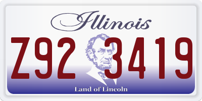 IL license plate Z923419