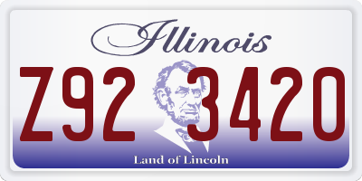 IL license plate Z923420