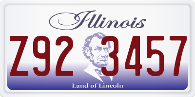 IL license plate Z923457