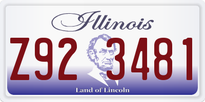 IL license plate Z923481