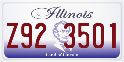 IL license plate Z923501