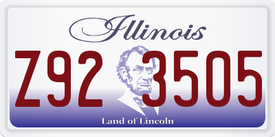 IL license plate Z923505