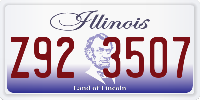 IL license plate Z923507