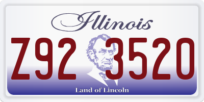 IL license plate Z923520