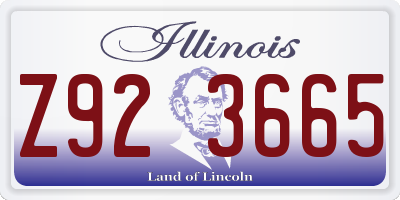 IL license plate Z923665
