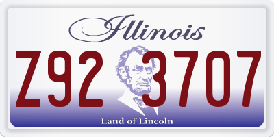 IL license plate Z923707