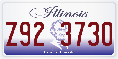 IL license plate Z923730