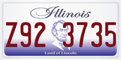 IL license plate Z923735