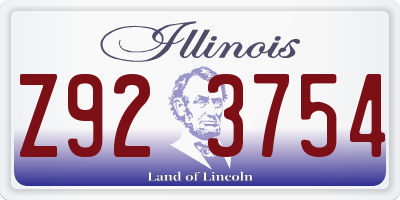 IL license plate Z923754