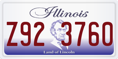 IL license plate Z923760