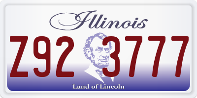 IL license plate Z923777