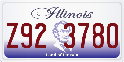 IL license plate Z923780