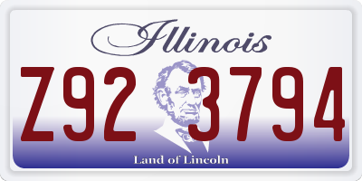 IL license plate Z923794
