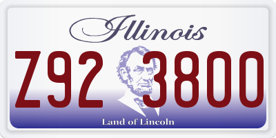 IL license plate Z923800