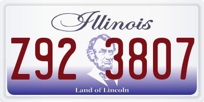IL license plate Z923807