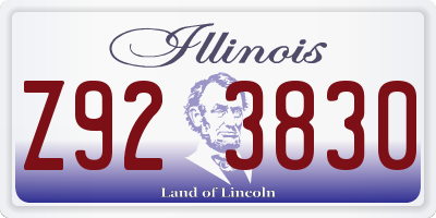 IL license plate Z923830
