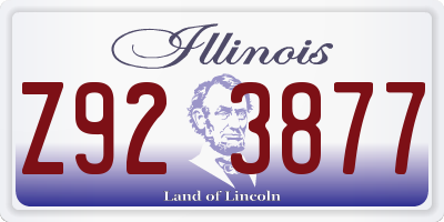 IL license plate Z923877