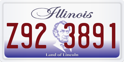 IL license plate Z923891