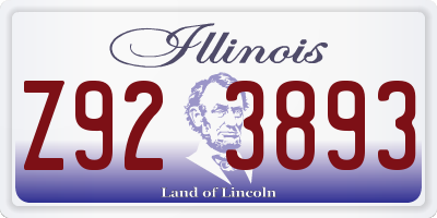 IL license plate Z923893