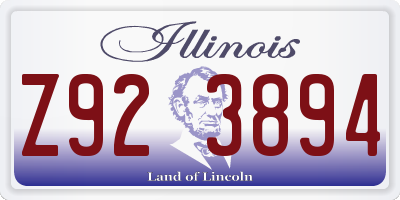IL license plate Z923894