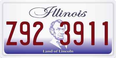 IL license plate Z923911