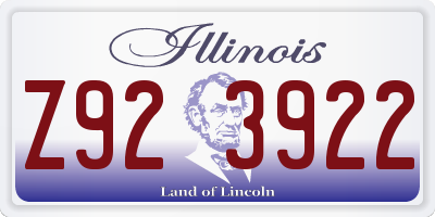 IL license plate Z923922