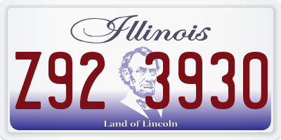 IL license plate Z923930