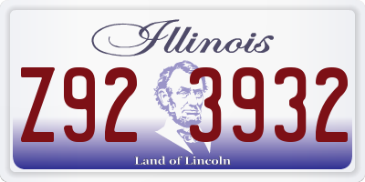 IL license plate Z923932