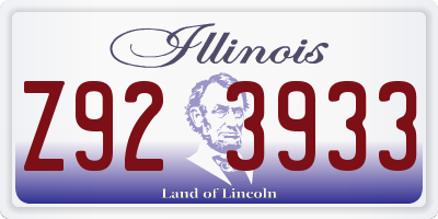 IL license plate Z923933
