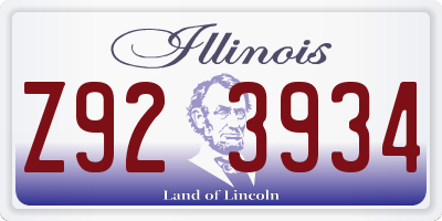 IL license plate Z923934