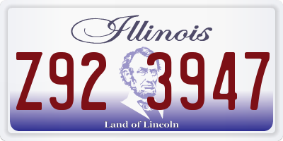 IL license plate Z923947