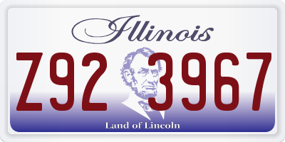 IL license plate Z923967