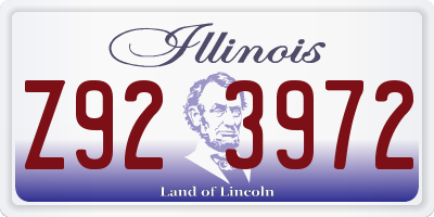 IL license plate Z923972