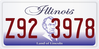 IL license plate Z923978