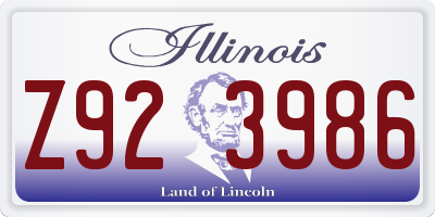 IL license plate Z923986