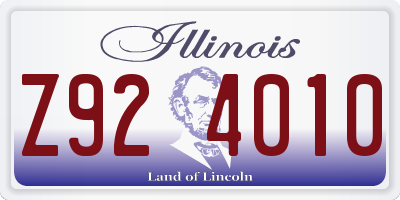 IL license plate Z924010