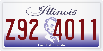 IL license plate Z924011