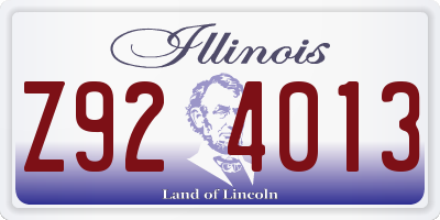 IL license plate Z924013