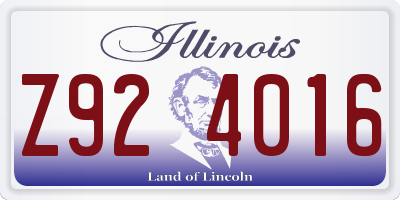 IL license plate Z924016