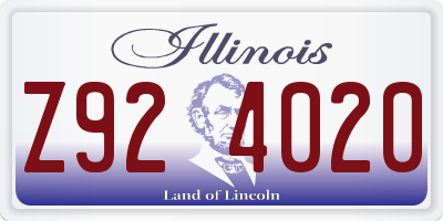 IL license plate Z924020