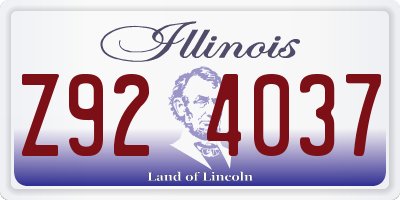 IL license plate Z924037
