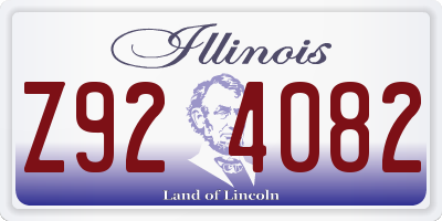 IL license plate Z924082