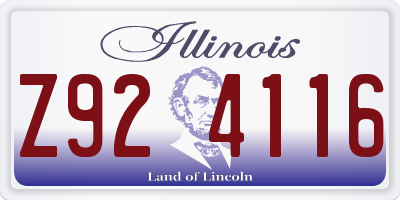 IL license plate Z924116